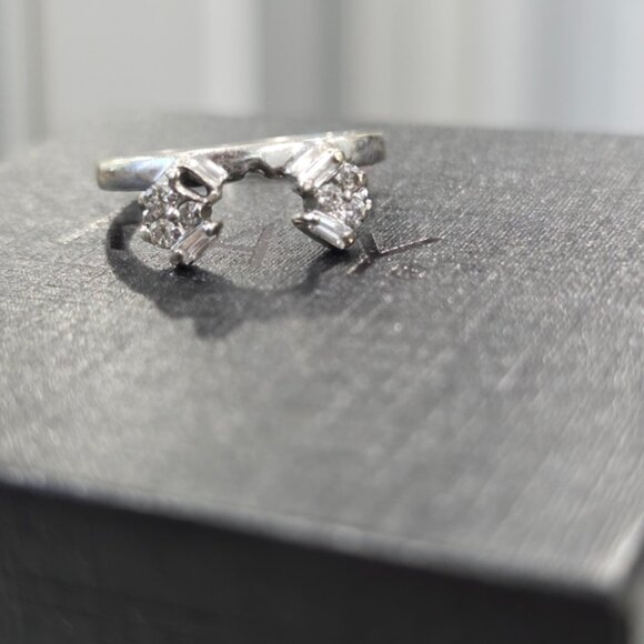 14k White Gold 1/3ct. Wedding Anniversary 10 Diamond Band Ring Wrap Size 6 Kays - Picture 1 of 12